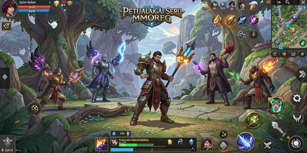Tampilan gameplay seru dan dinamis dalam 66K MMORPG.