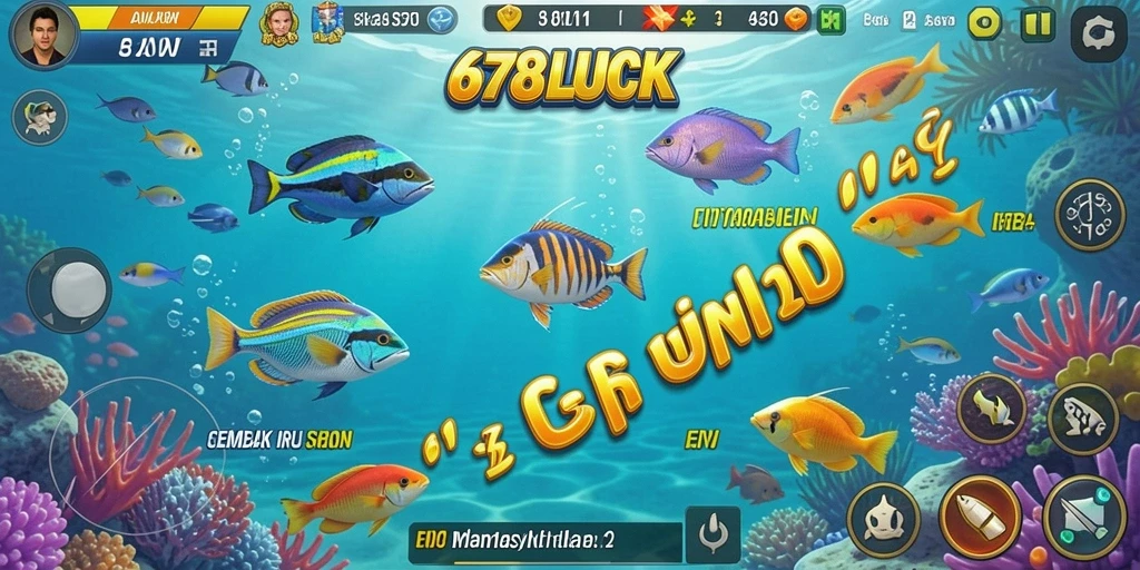 Screenshot menunjukkan aksi menembak ikan di 678LUCK.
