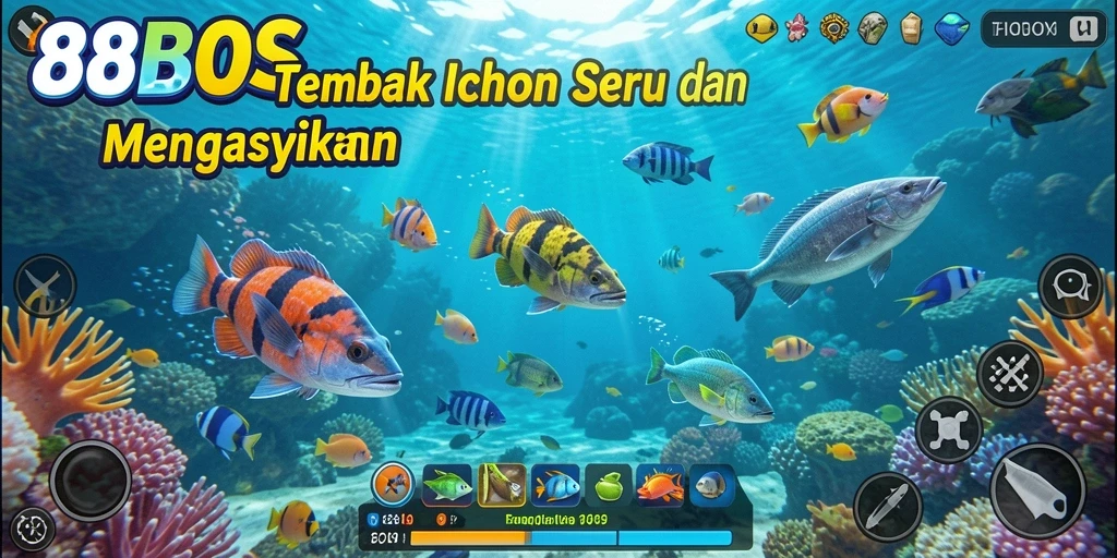 Tampilan seru gameplay <strong>88BOS</strong> saat menembak ikan.