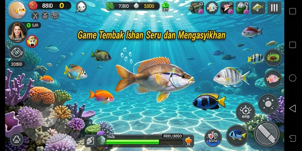 Tampilan gameplay 88ID yang menampilkan aksi menembak ikan.
