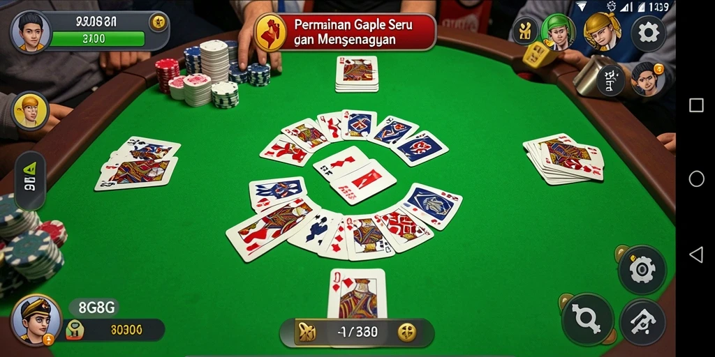 Tampilan gameplay Gaple yang seru di 8G8G.