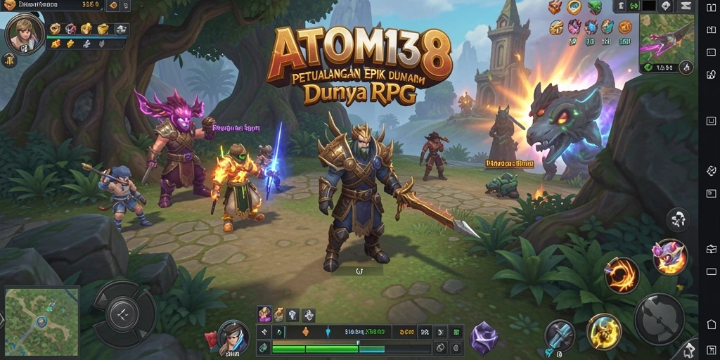 Tampilan gameplay RPG menakjubkan dalam ATOM138.