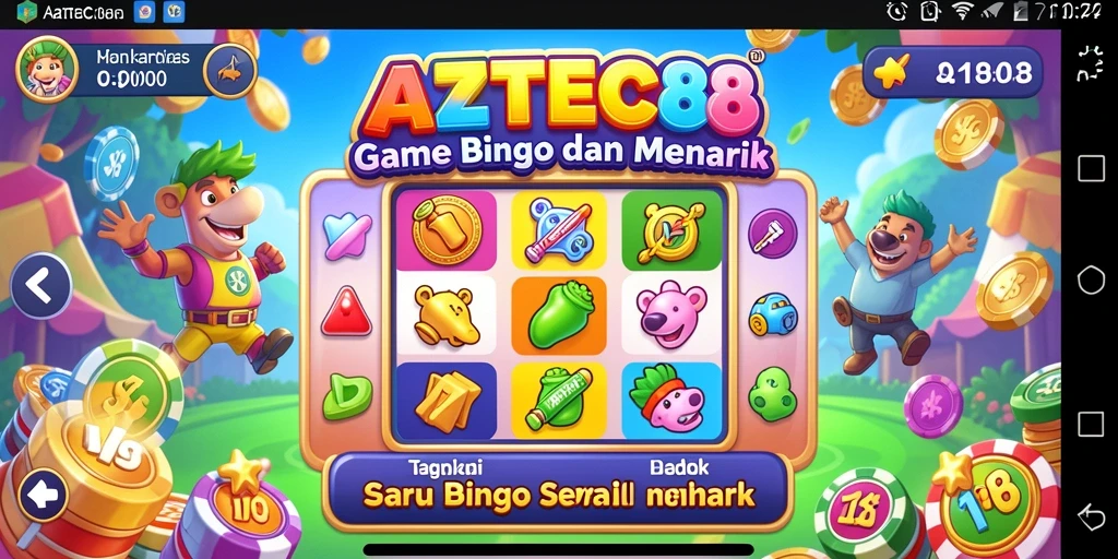 Screenshot gameplay AZTEC88 yang menunjukkan suasana permainan Bingo yang seru.