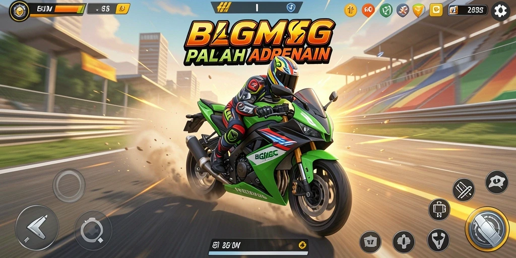 Screenshot BIGMSG menunjukkan kecepatan tinggi dalam balapan motor.