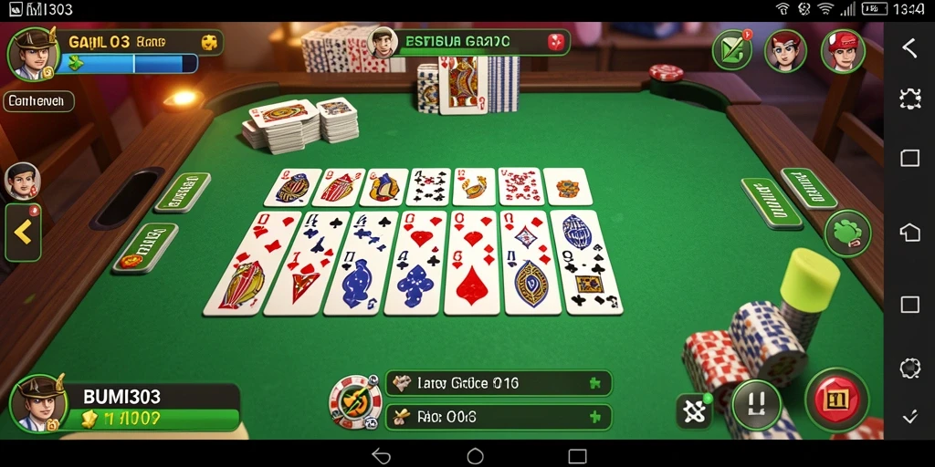 Tampilan gameplay seru dalam permainan Gaple BUMI303.