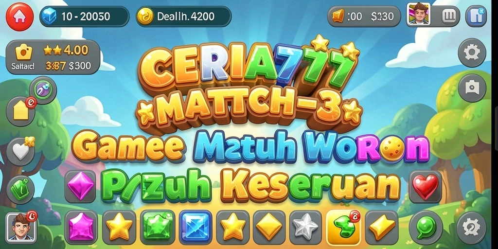 Screenshot CERIA777 menampilkan gameplay seru dalam mencocokkan item.
