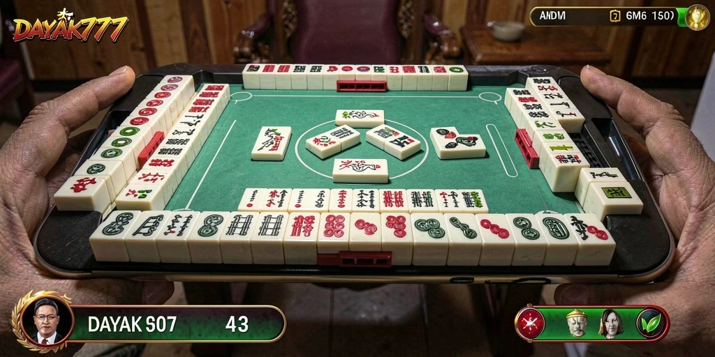 Screenshot dari gameplay Mahjong di DAYAK777 yang menampilkan aksi seru.
