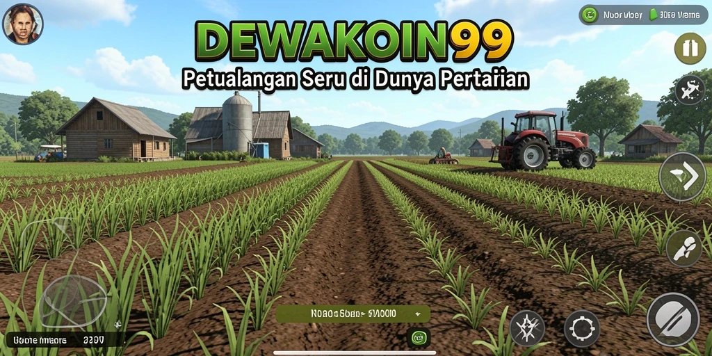 Screenshot gameplay yang menunjukkan pertanian yang indah di DEWAKOIN99.