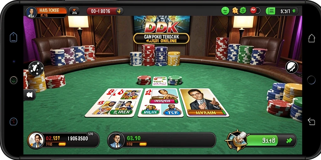 Screenshot gameplay DKK menampilkan momen seru saat bermain Poker.