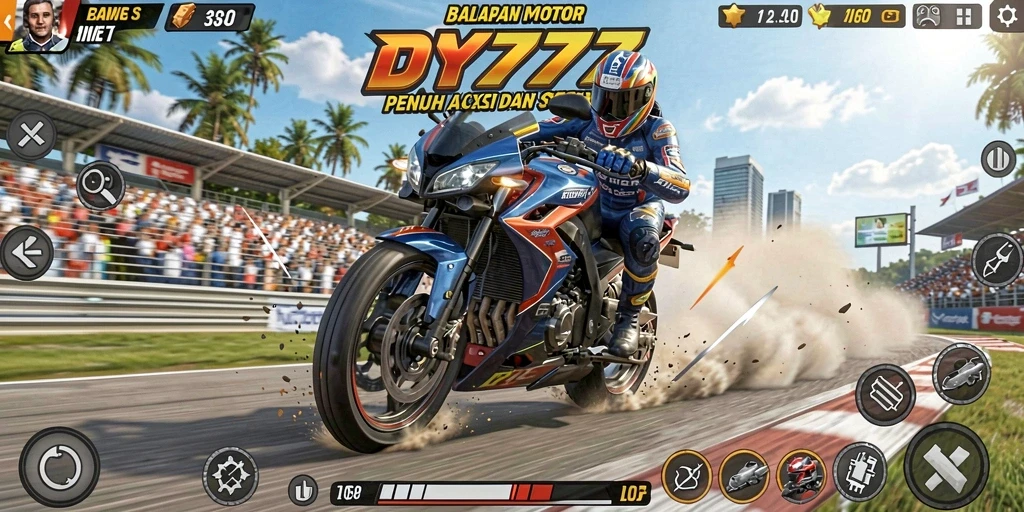 Gameplay seru balapan motor di DY777.
