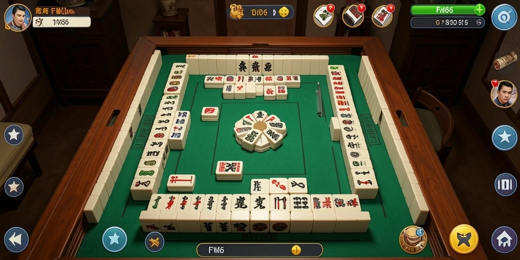 Screenshot utama FW66 menunjukkan gameplay Mahjong yang menarik.