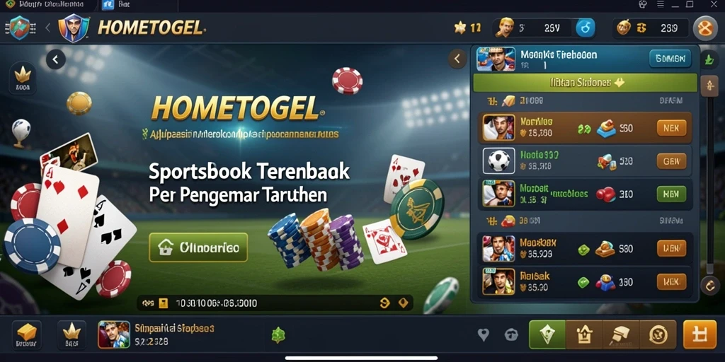 Tampilan menarik dari gameplay aplikasi Sportsbook HOMETOGEL.