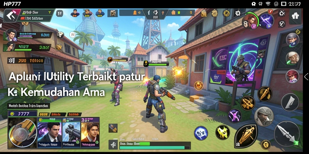 Tampilan aplikasi HP777 dengan fitur utility yang menarik.