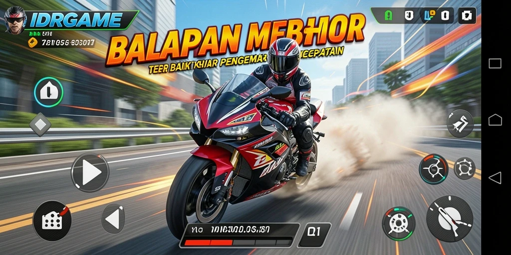 Gameplay balapan motor yang seru dan mendebarkan di IDRGAME.