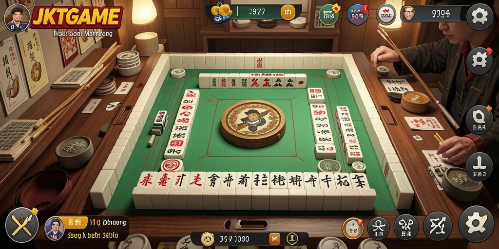 Tampilan gameplay Mahjong yang seru dan menantang di JKTGAME.