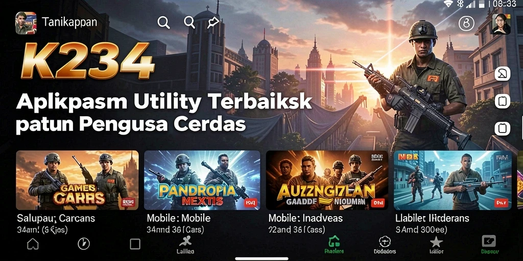 Screenshot gameplay K234 menampilkan antarmuka aplikasi Utility yang intuitif.