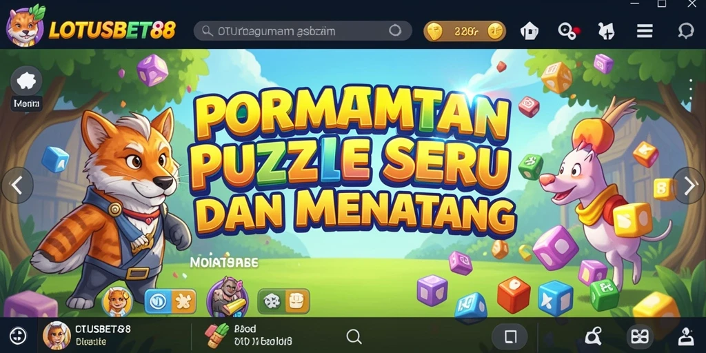Tangkapan layar utama LOTUSBET88 menampilkan gameplay puzzle yang seru dan menantang.