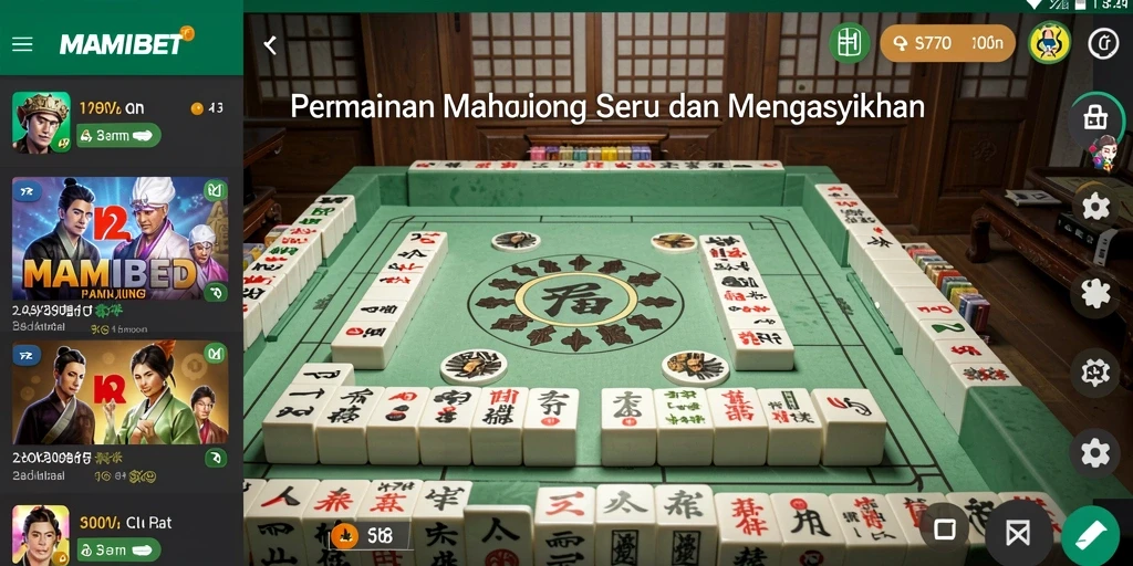 Tampilan menawan dari gameplay MAMIBET yang menampilkan Mahjong.