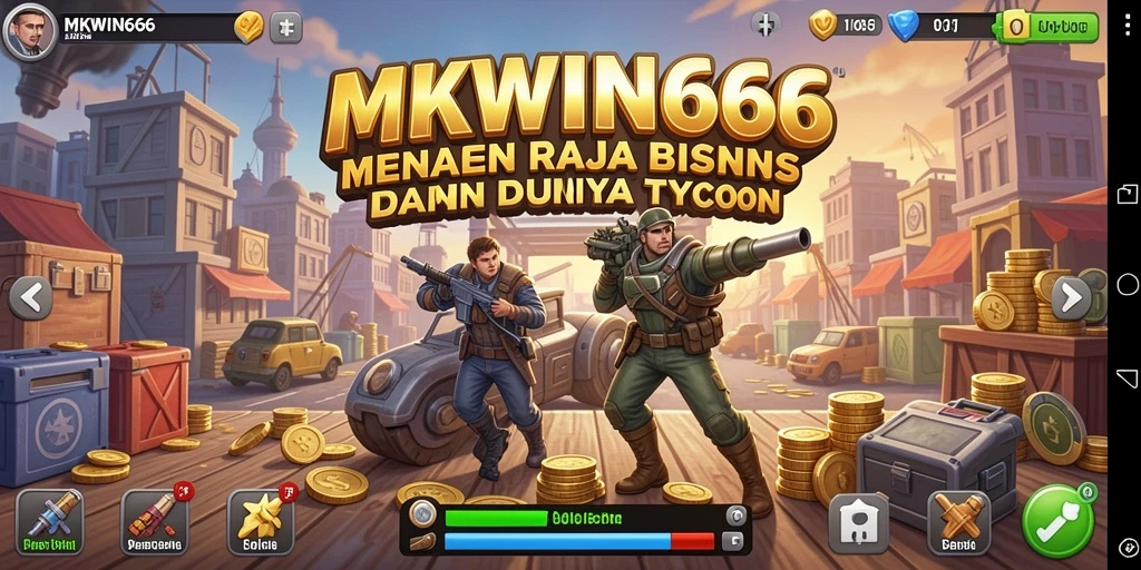 Screenshot gameplay <strong>MKWIN666</strong> yang menunjukkan aktivitas pengembangan bisnis.