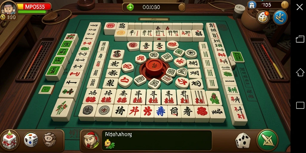 Screenshot MPO555 menampilkan gameplay Mahjong yang seru dan menantang.