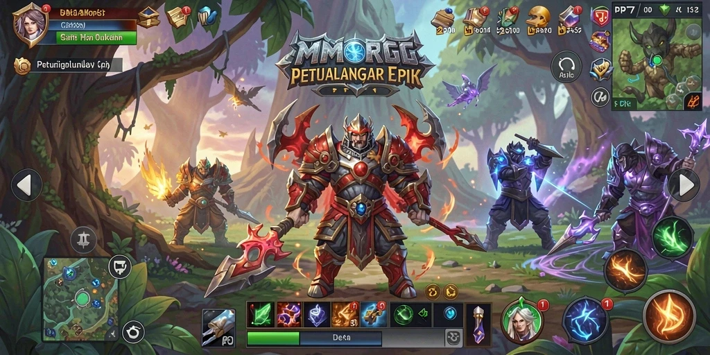 Tampilan gameplay epik dari PP7, menjelajahi dunia luas.