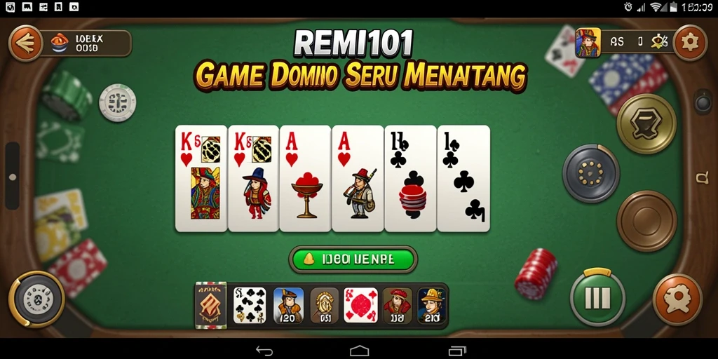 Tampilan gameplay seru dalam game Domino REMI101.
